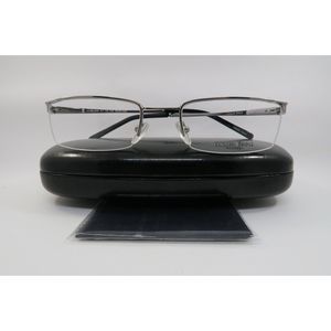 New Designer Inspired Collins Bridge Semi-Rim Ludlam Pewter Eyeglasses 51mm Case